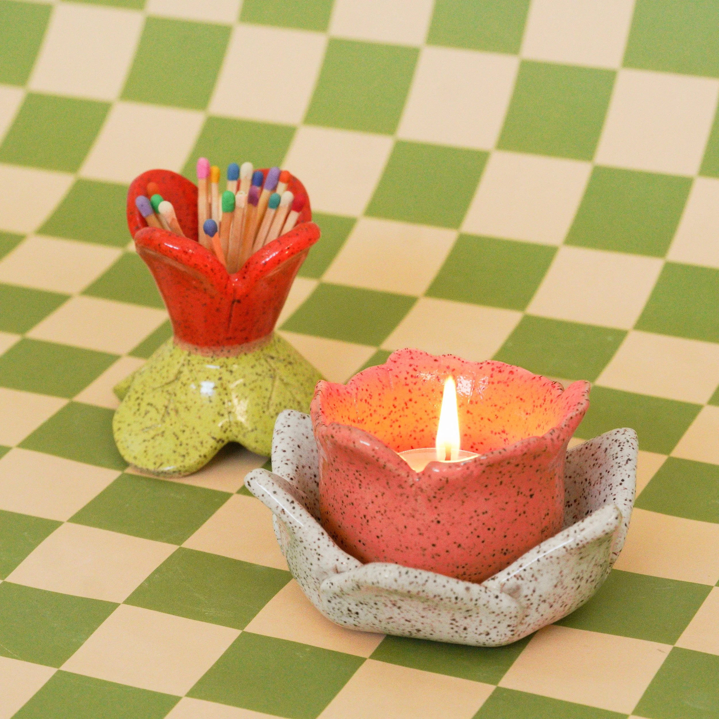 Tulip Candleholder + Matchbox — lelu.